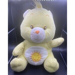 Care Bears 2003 Nanco “Funshine Bear” 10” Plush Stuffed Animal Yellow Sunshine